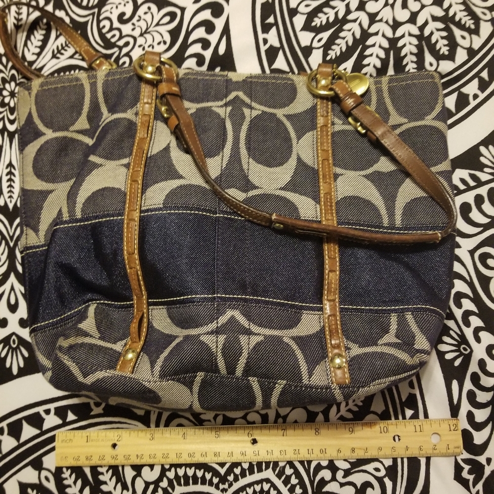 Signature Coach denim bag..